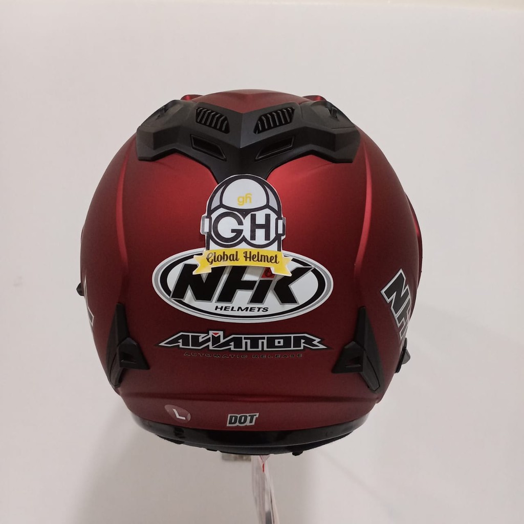 HELM HALF FACE NHK AVIATOR DOUBLE VISOR ROYAL RED DOFF