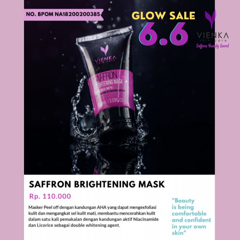 VIENKA skincare Saffron Brightening Mask Peel Off Mask BPOM