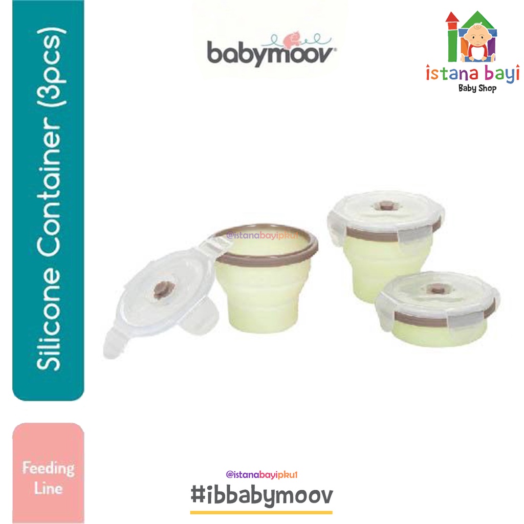 Babymoov Silicone Container 3x240ml A004404 - Tempat Makan Lipat