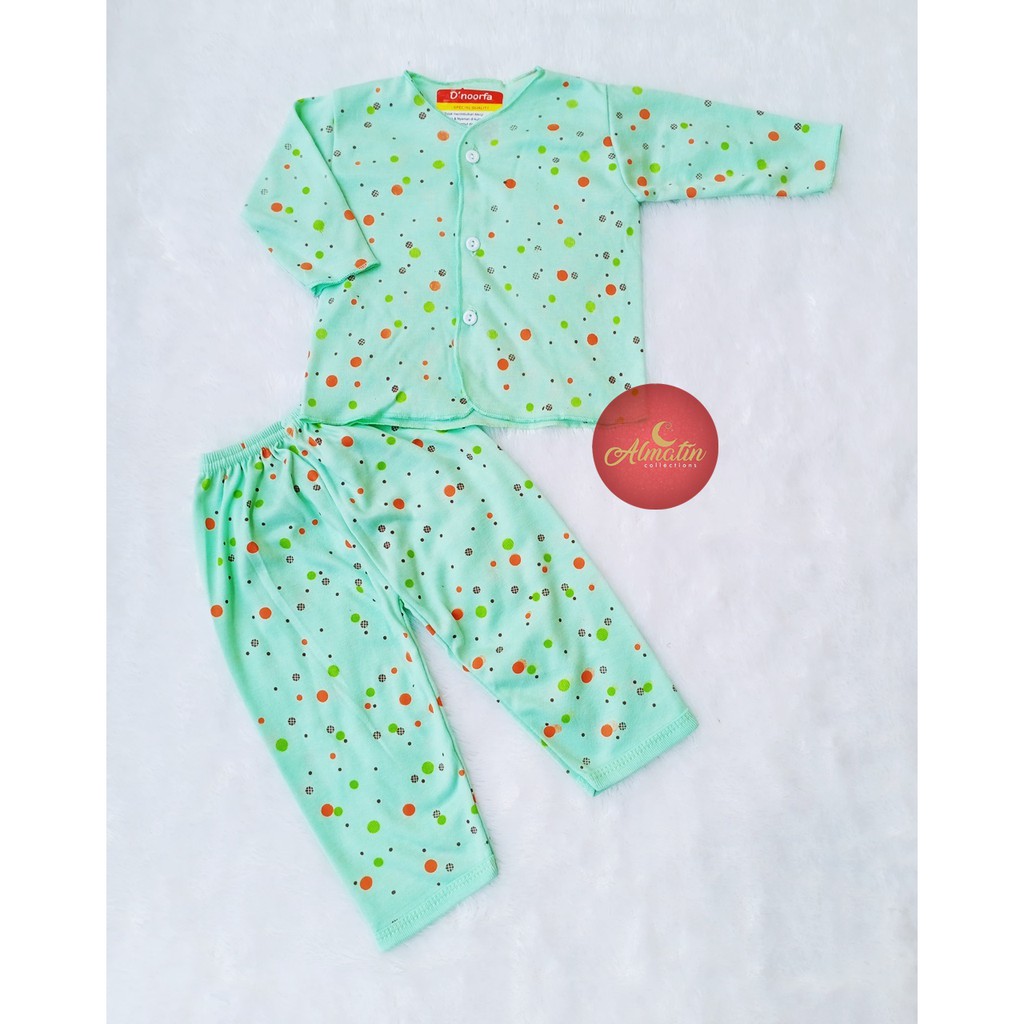 3 Stel Setelan Baju Bayi Newborn Lengan Panjang Motif Polkaodot