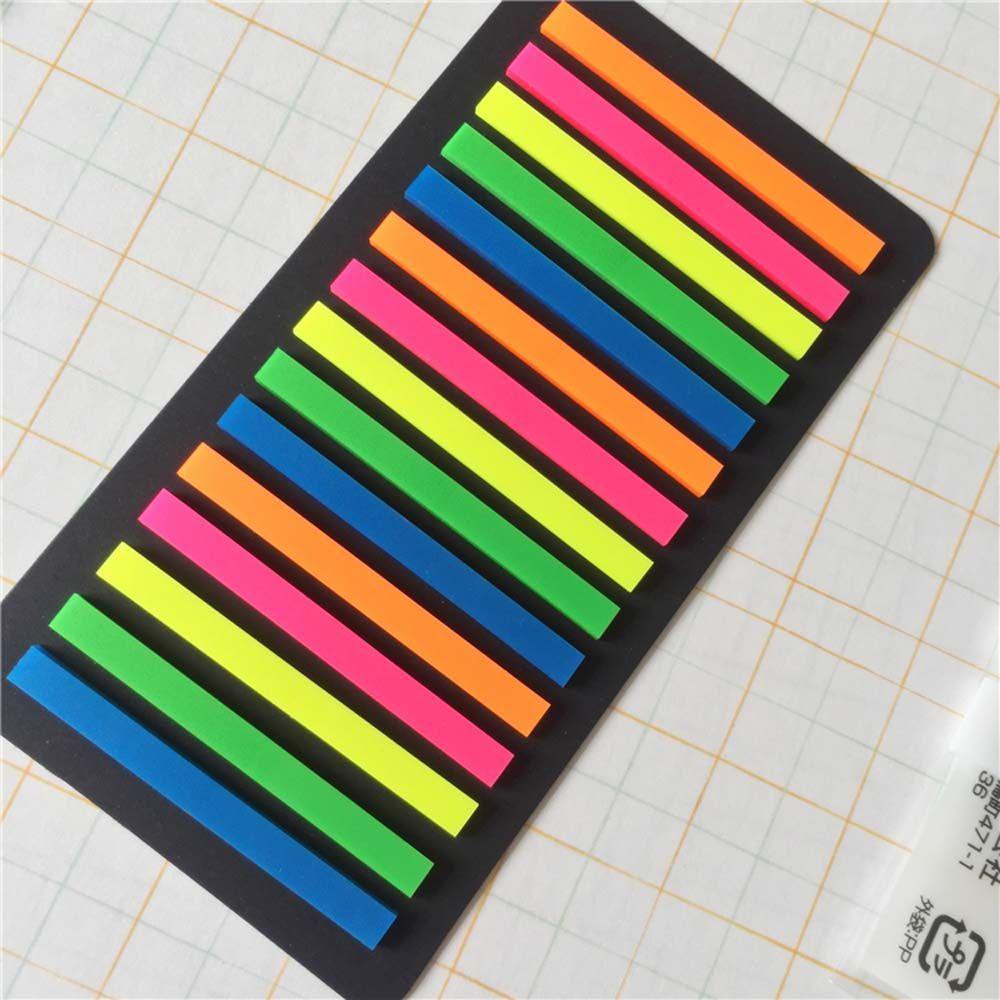 Tab Indeks Neon Agustina Harian Multicolor Penanda Halaman Transparan Perlengkapan Kantor Sekolah Alat Tulis Sticky Note