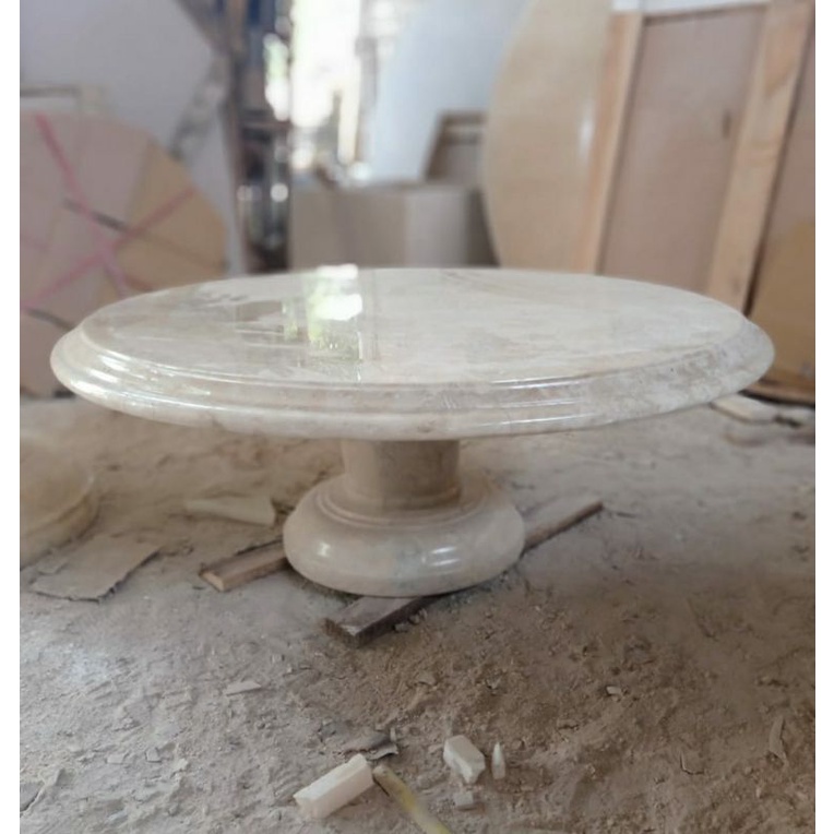Meja Makan Marmer Lesehan Model Bundar