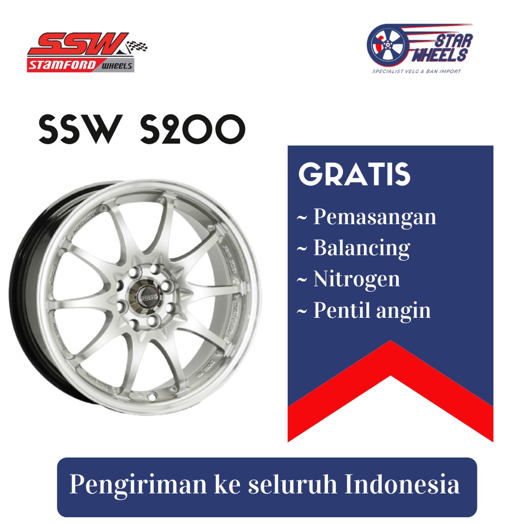 Velg Mobil SSW S200 CE28 R16 x 7 Pcd 4x100 .. 4x114.3 ET +40, (10 warna)