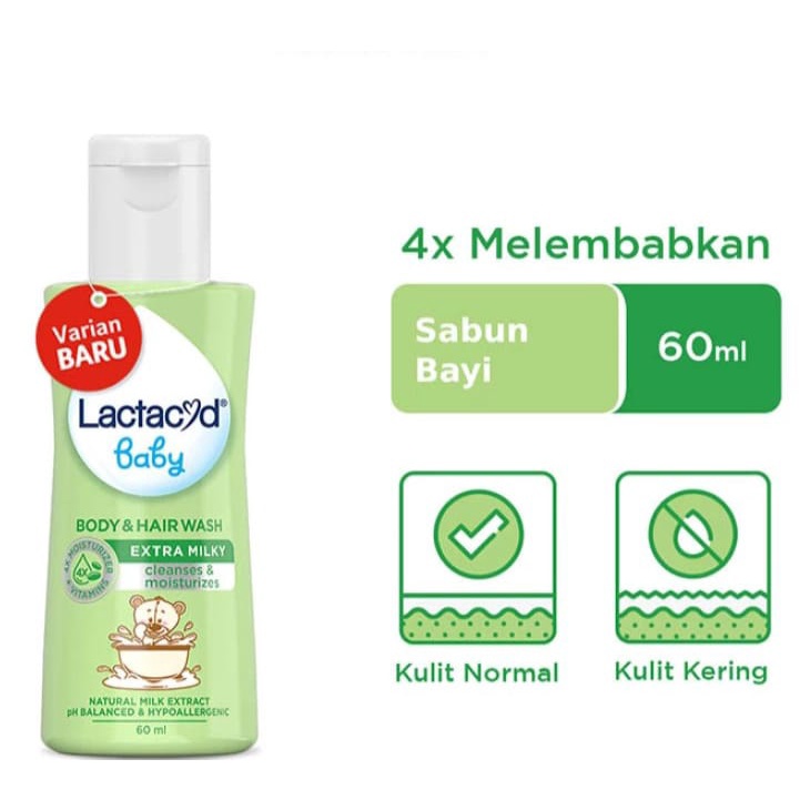 LACTACYD Baby Cleansing and Moisturizing / Extra Milky / Gentle Care 60ml / 150ml / 250ml /  - Sabun Bayi