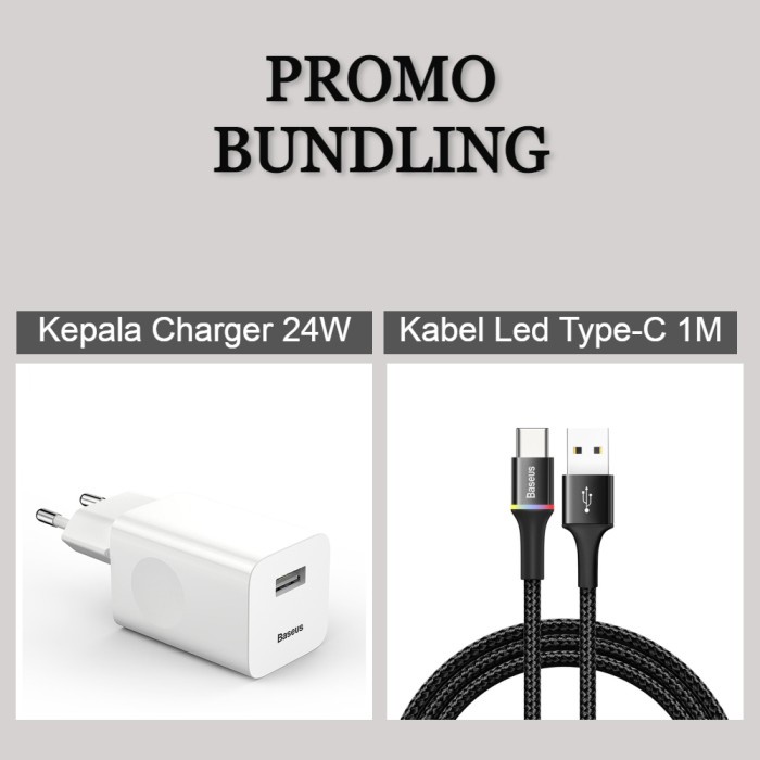 PROMO BUNDLING Baseus Kepala Charger &amp; Baseus Kabel Data