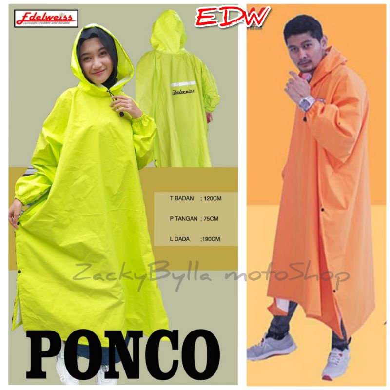 Jas Hujan Edelweiss Ponco Poncho Kalong Kelelawar Batman Lengan Kualitas Premium