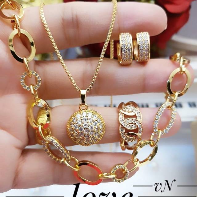 Xuping set perhiasan lapis emas 24k 0330k