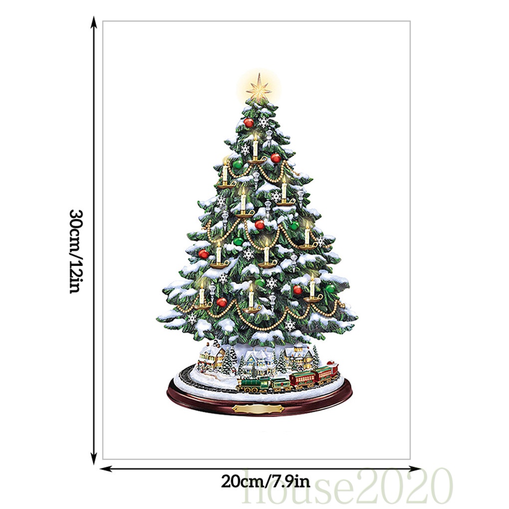 [HOUSE2020]Christmas Window Sticker PVC Water-proof Wallpaper Decorative Santa Claus Sticker for Home Shop, Type A