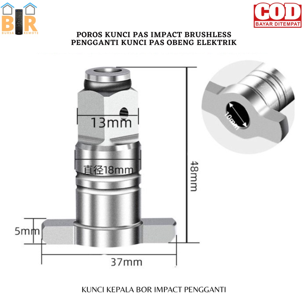 POROS KUNCI PAS IMPACT 1PCS WRENCH IMPACT WRENCH SHAFT KUNCI IMPACT PENGGANTI KUNCI PAS OBENG