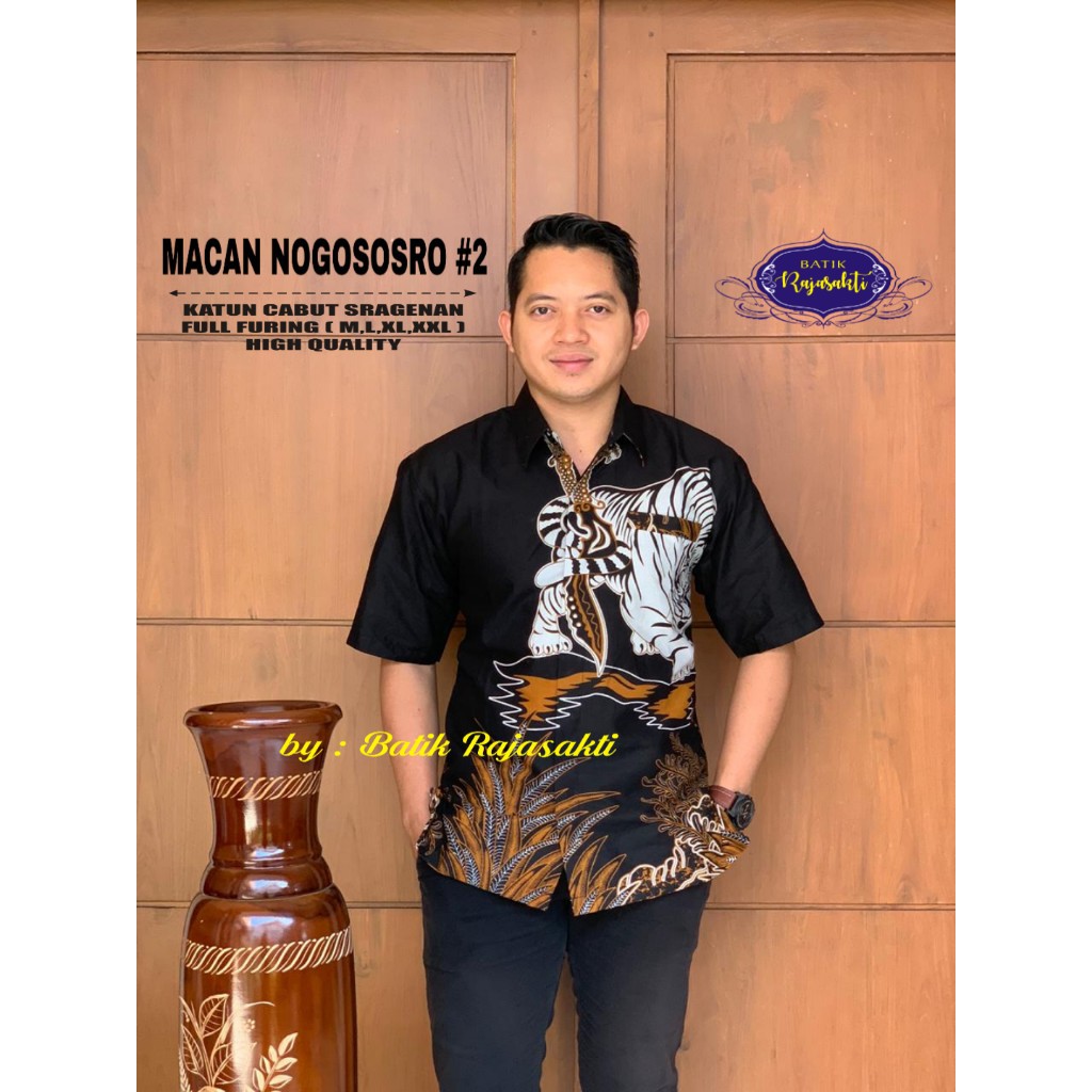 MACAN NOGOSOSRO 2 RAJASAKTI KEMEJA BATIK SOLO PRIA LENGAN PENDEK PANJANG LAPIS FURING ATASAN PREMIUM MODERN KATUN HALUS BASKARA PEN CAKRAWANGSA NAVI IBRAHIM IBRAHIM PEN ALFARISQY ALFARISQY PEN ALFARISQY 2 WIKRAMA BIRU PANJANG MANUK SALTO TWO SATRIO WISHA