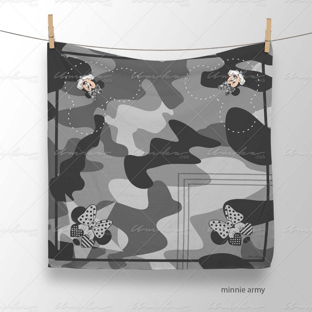 Scarves Motif Minnie Army Jilbab Hijab Voal Scarf Kerudung Umka chick Premium Murah Keren Unik