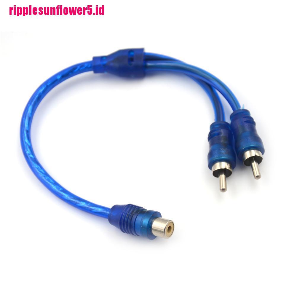 1 RCA Female Ke 2 Male Stereo Audio Splitter Y Adapter Kabel