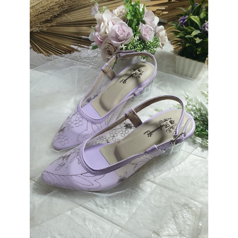 Clarissa lilac wanita cantik sepatu lilac cantik 5cm kaca