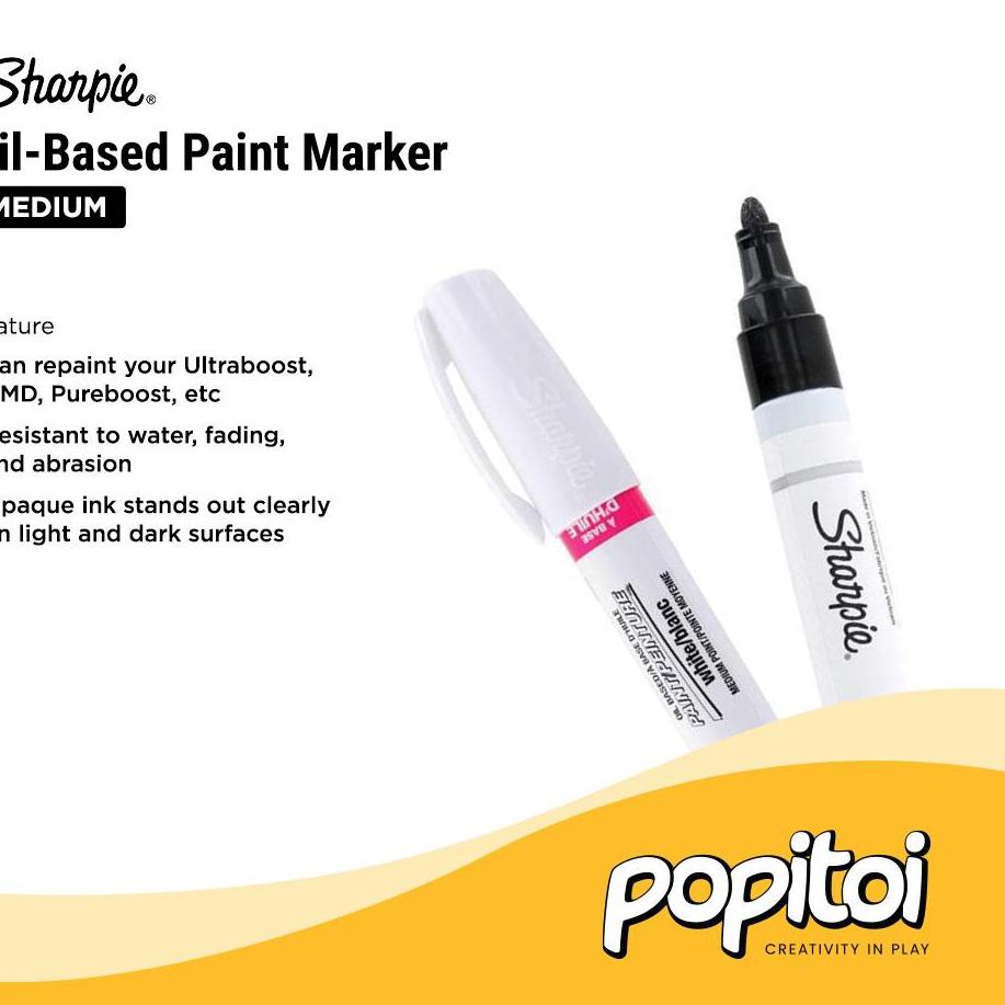 

[PRODUK BQ8] Sharpie Oil Based Marker Black White Medium Point | Ultra boost NMD Yeezy 70S