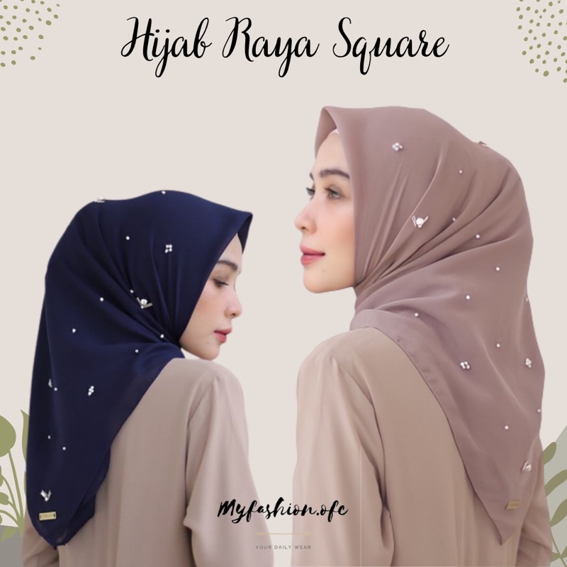 RAYA SQUARE | HIJAB RAYA BAHAN VOAL PREMIUM | Raya payet swarovski paris premium tebal