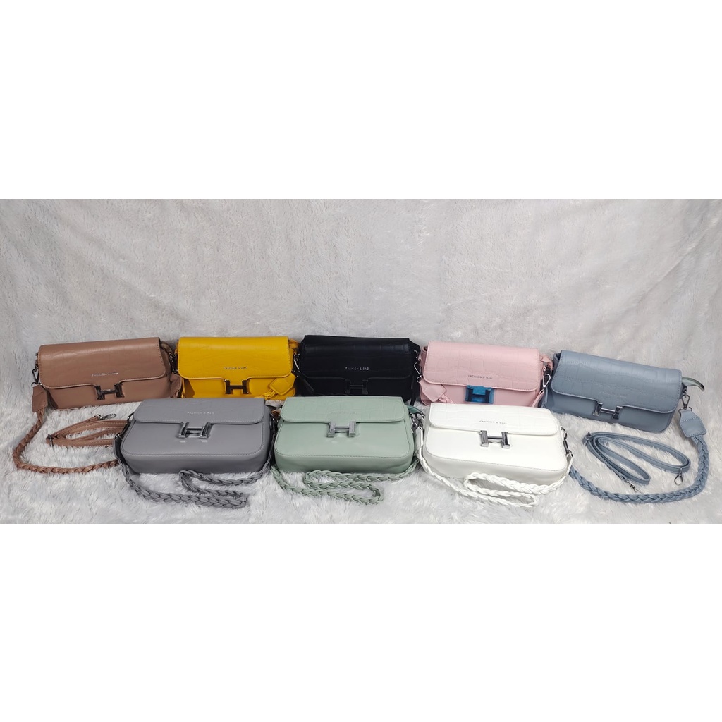 BJ31882 (READY STOCK) - BLACK/BLUE/GRAY/GREEN/KHAKI/PINK/WHITE/YELLOW TAS TALI KEPANG SLEMPANG TAS WANITA FASHION IMPORT MODIS ELEGAN TERMURAH TERLARIS TERBARU BAGSTORE JAKARTA TAS BATAM LT1882 GT1876 CR7693 JT28747