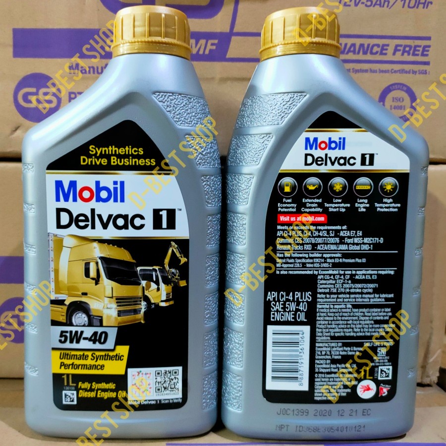 Oli mesin mobil diesel MOBIL1 DELVAC 1 FULL SYN 5W-40 - 1 liter