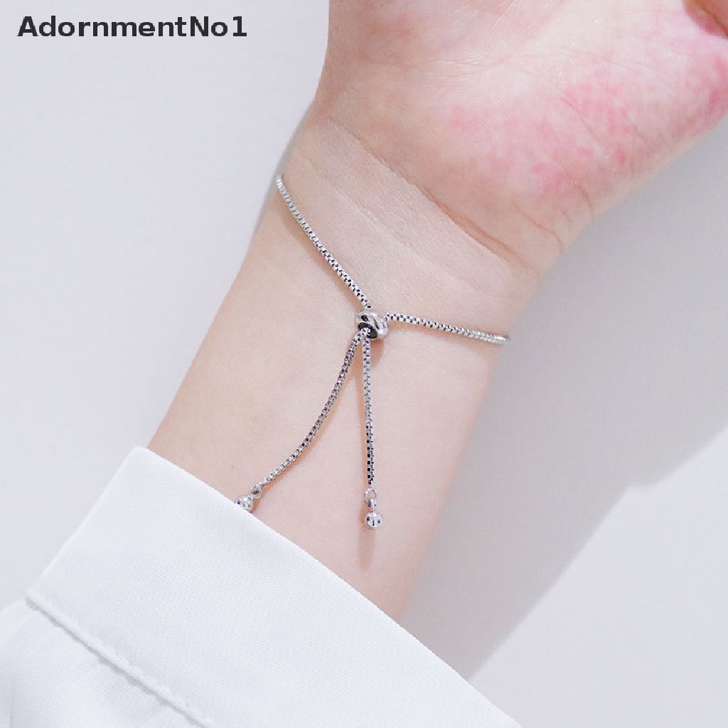 (AdornmentNo1) Gelang Rantai Dengan Charm Bola Kristal Zirkonia Kubik Untuk Wanita