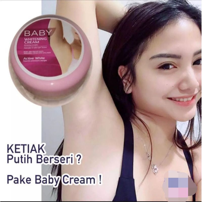 COD - Baby Whitening Krim - Cream Pemutih Badan, Ketiak, Leher,Pantat dan Selangkangan Sangat Ampuh