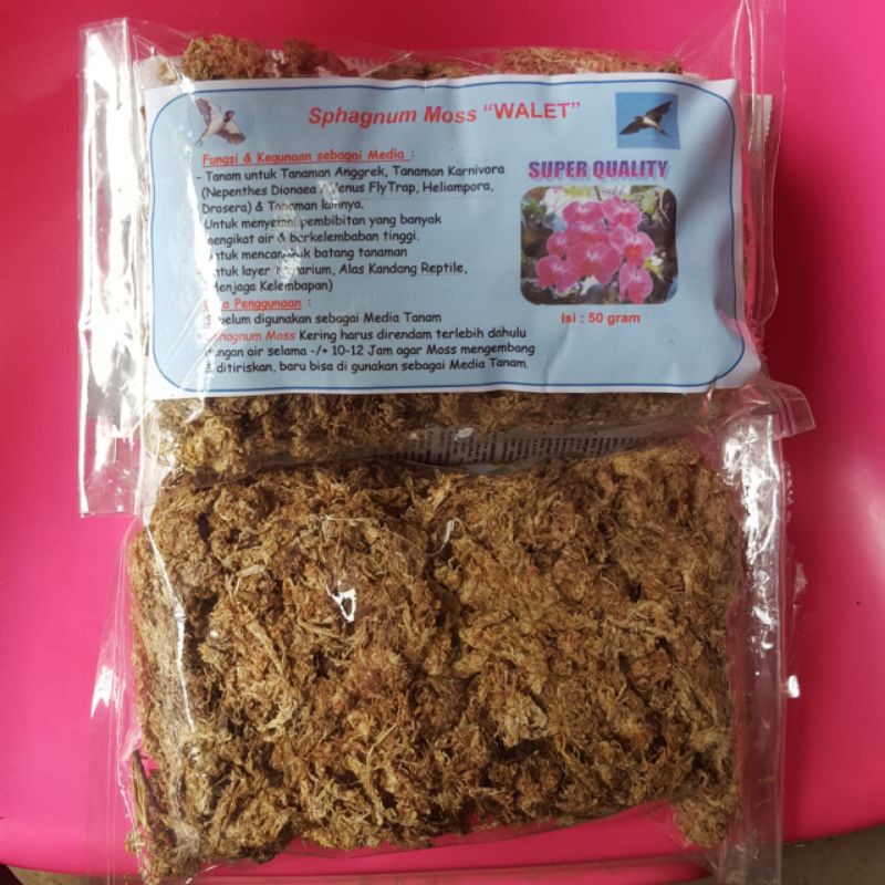 Sphagnum Moss WALET Media Tanam Anggrek 50Gr