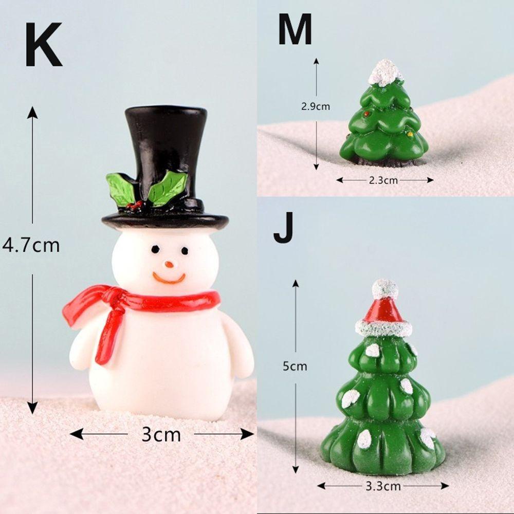 [Elegan] Miniatur Natal Santa Claus Snowman Terrarium Angka Patung Dekorasi Taman Peri