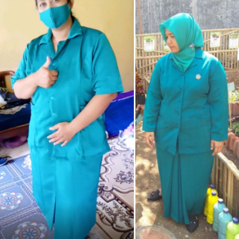SERAGAM PKK biru teal/ Seragam PKK polos/ Seragam PKK polos biru teal / Seragam PKK/ Seragam PKK Sem
