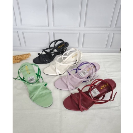 SEPATU HEELS WANITA KOREA CANTIK MURAH TALI IMPORT PUTIH YD 04