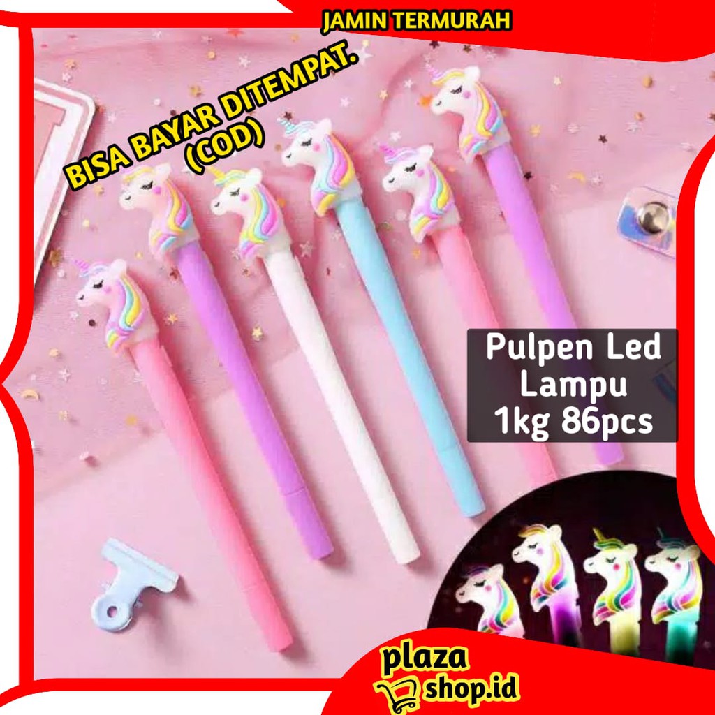 

PLAZASHOP♨ COD P166 Bolpen Cair Pulpen Unicorn Led Lampu Karakter Gel Tinta Hitam Lucu Unik Murah