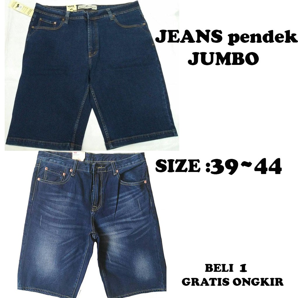 Jeans Pria Big Size Jumbo Slimfit Hitam Navy Biru