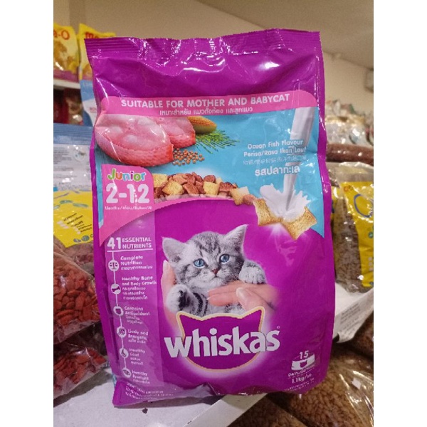 Makanan Kucing Whiskas Junior Oceanfish Flavour 1,1kg