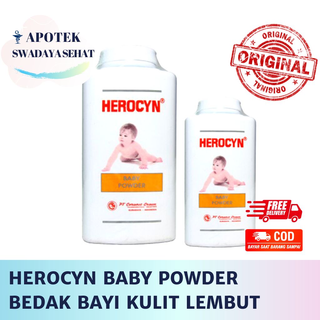 HEROCYN BABY POWDER 200 GR - Bedak Bayi Kulit Lembut Herocin 100Gram