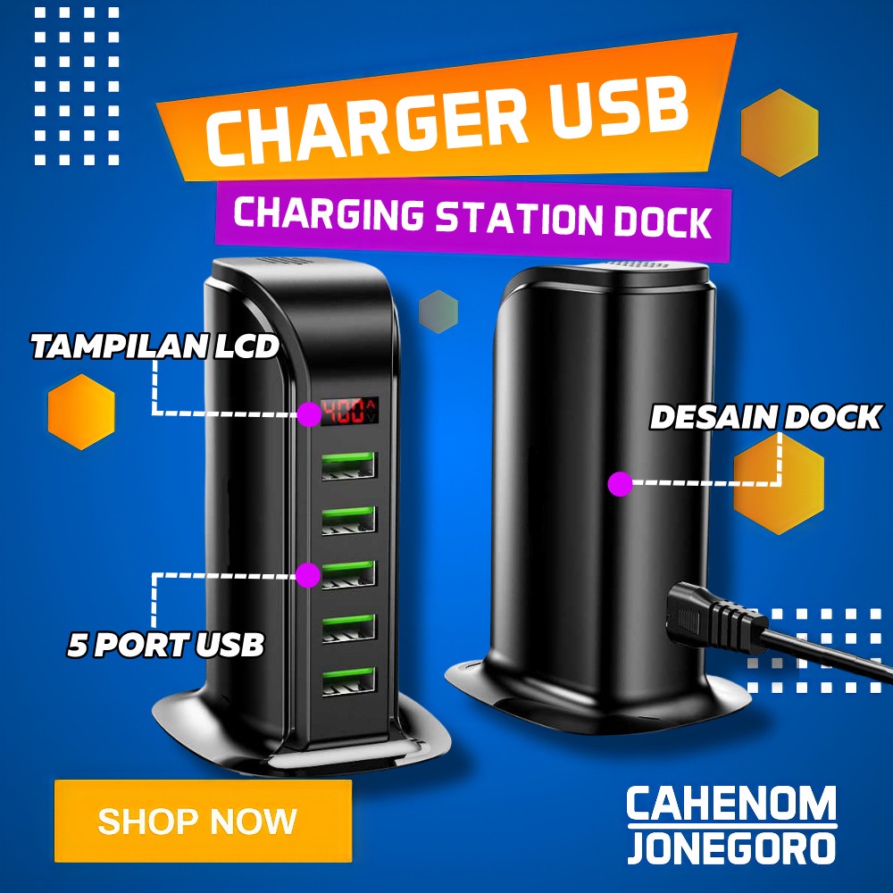 Jual Charging Station Charger USB Dock 5 Port | Shopee Indonesia