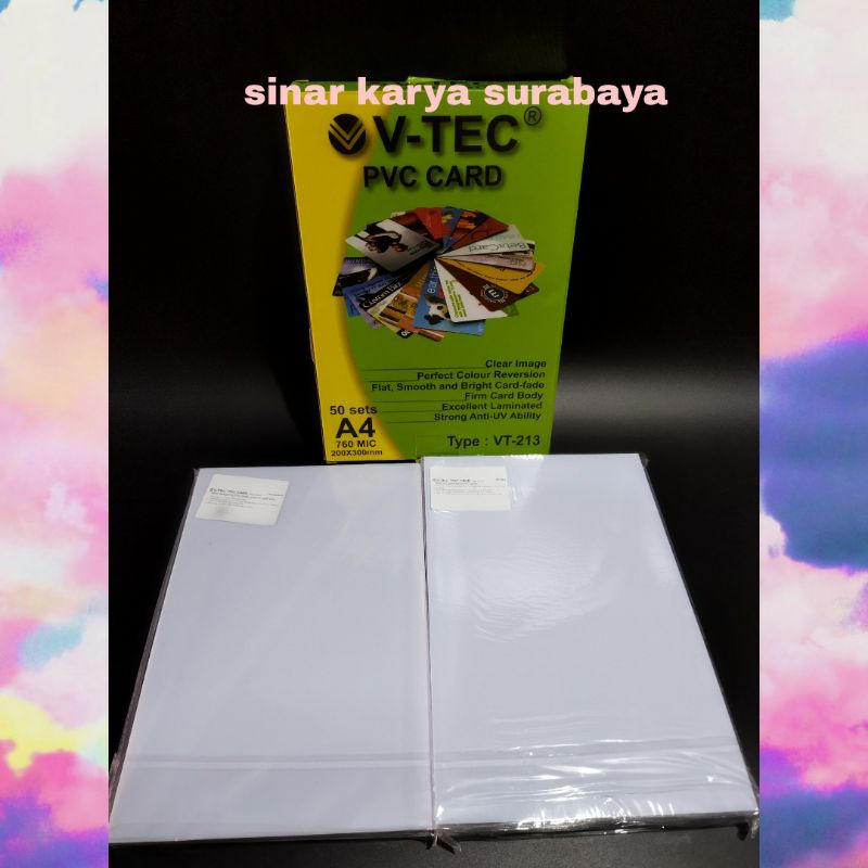 

READY STOCK PVC Id Card VTEC Plastik Plong Id Card Isi 50 Lembar Kondisi Baru