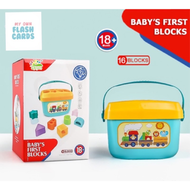 Baby Blocks Puzzle Box - Mainan Edukasi Anak - Bayi Toddler - Education Toy Myownflashcards Busy Box