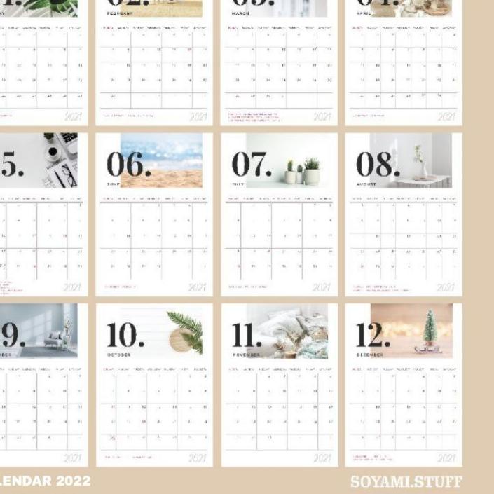 

Trend - Kalender Meja 2022 Minimalis / Desk Calendar Room Decor Aesthetic✔