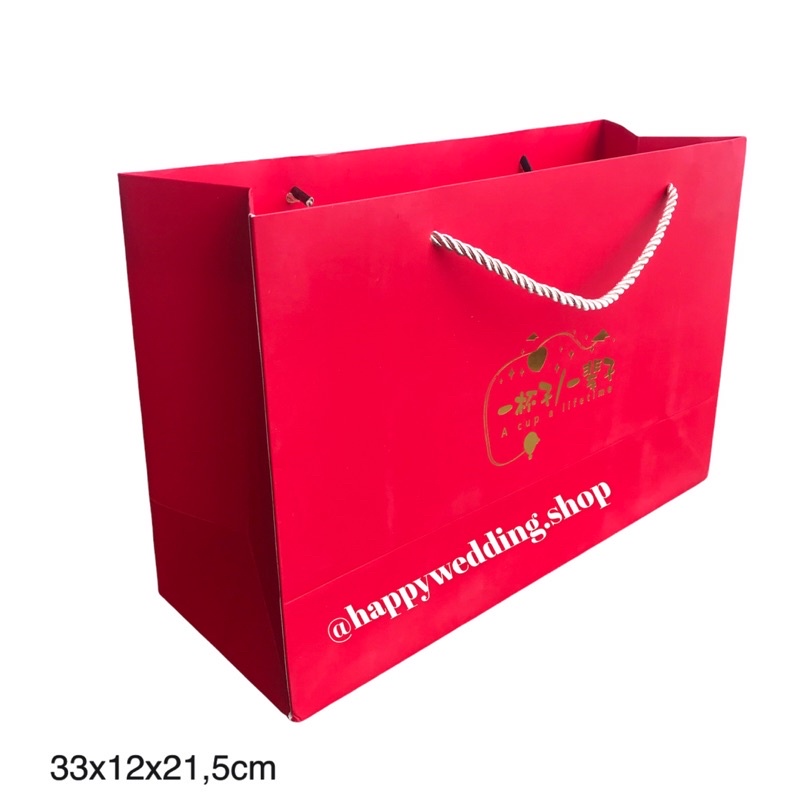 

Paper Bag Shuang Xi Wedding / Paper Bag kado Kertas motif Sanghie / Sangjit