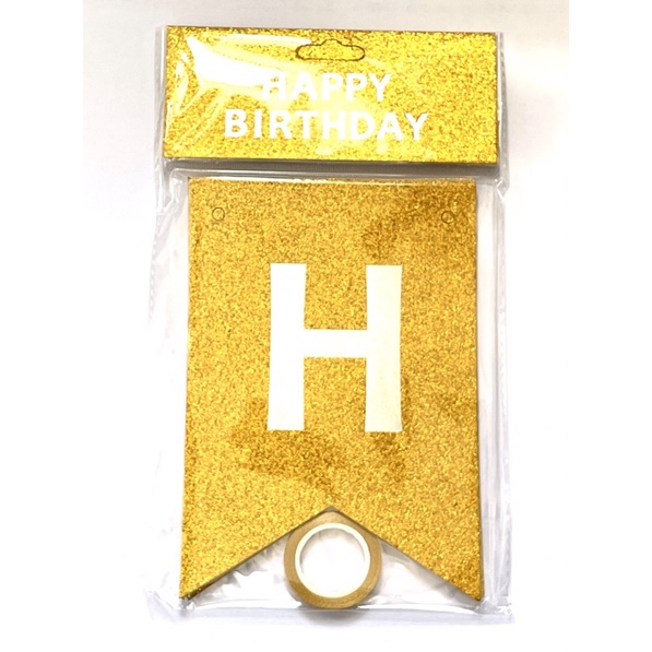 Banner Hapy birthday premium glitter and laser /  Banner ulang tahun / flag party
