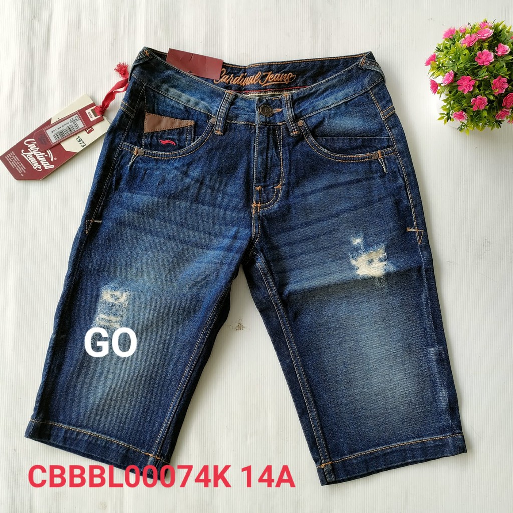 BB CARDINAL CBBBL-1 Celana Pendek Jeans Bermuda Slimfit Reguler Fit Casual Sobek Cowok Dewasa