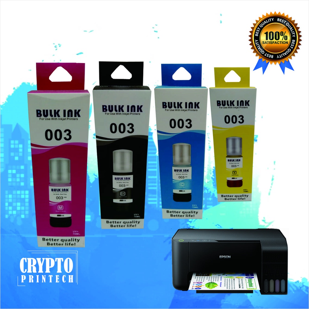 Jual Tinta Bulk Ink 003 Untuk Printer Epson L1110 L3110 L3116 L3150 L3156 L5190 Net Vol 70ml 9112