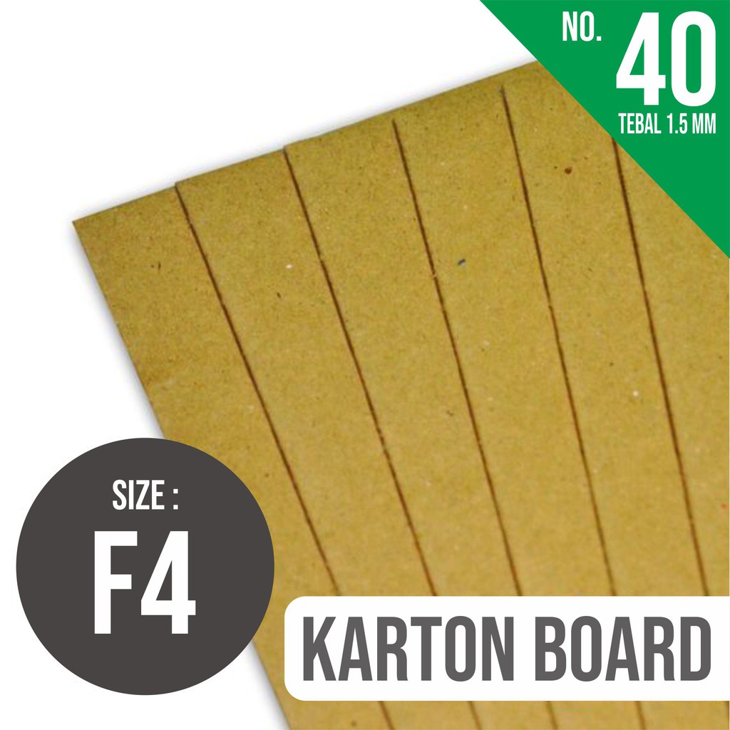 

( 10 lembar ) Kertas Karton Board F4 / A4 No. 40 dan No. 50 tebal 1 mm sd 1.5 mm TERMURAH! (READY