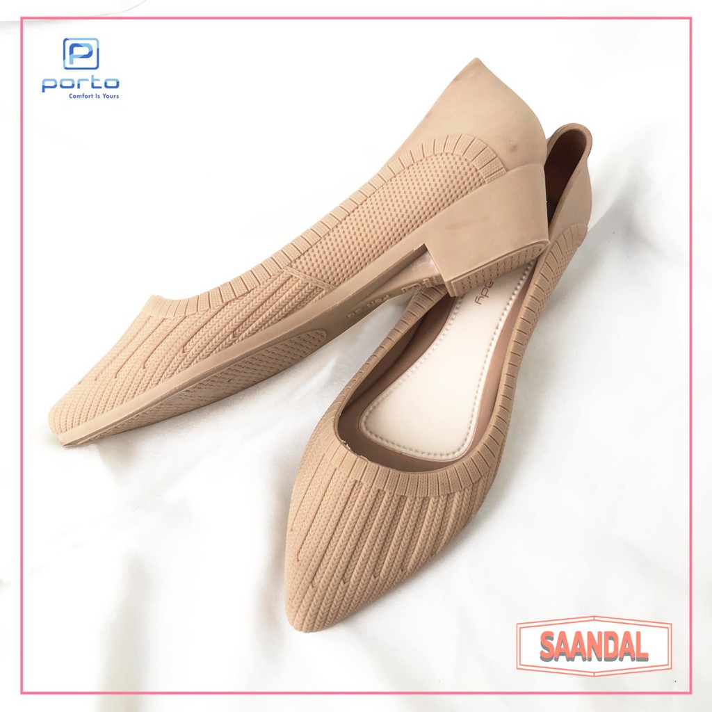 Sepatu Kantor Formal Wedges Selop Porto FSN Model Korea Jelly (BISA SATUAN)