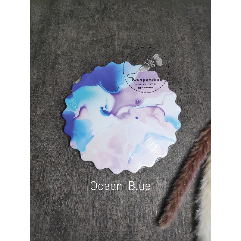 Cake Board Wave / Tatakan Kue 25 cm / Alas Kue / Cake Board / Tatakan Kue Motif Ocean Blue