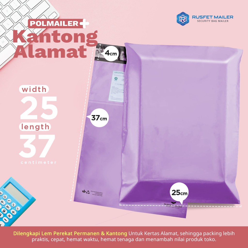 

AMPLOP PLASTIK DENGAN PEREKAT POLYMAILER PACKING ONLINE SHOP UKURAN 25x37 ISI 100/Premium