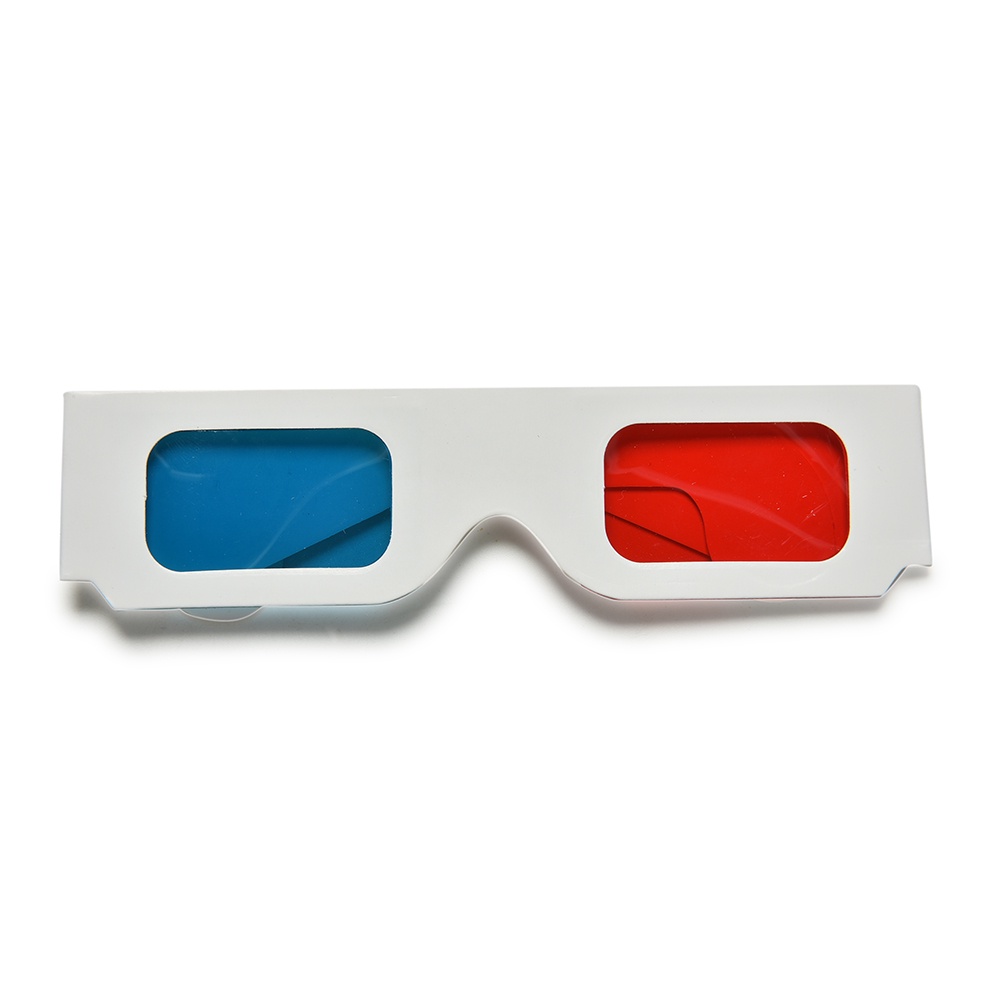 Deid 10PCS Kacamata 3D Universal Anaglyph Cardboard Warna Merah Biru Cyan