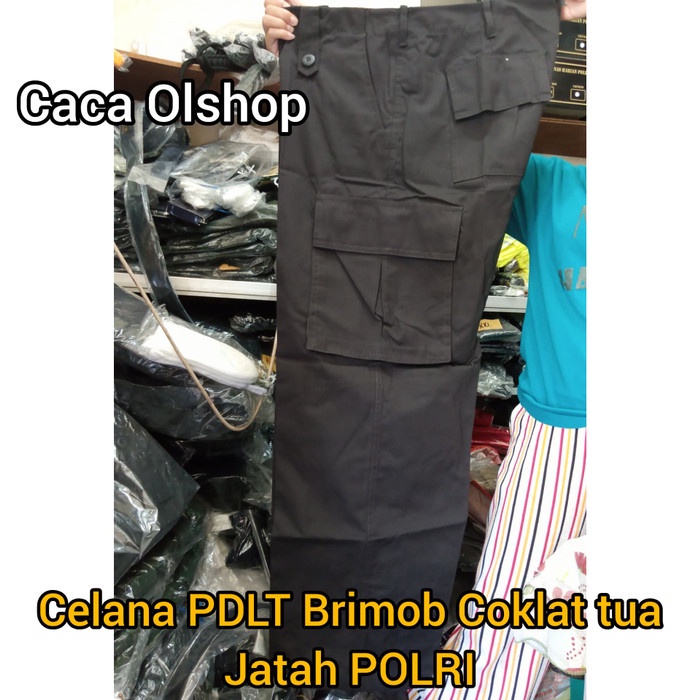 CELANA PDL BRIMOB JATAH POLRI COKLAT GELAP PDLT RIPSTOK - 35