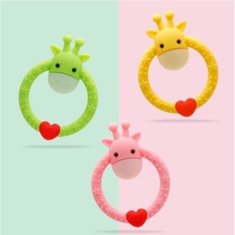 Teether baby jerapah 3D genggam gigitan gusi bayi BPA  mainan bayi anak gigitan bayi silikon titer teeter