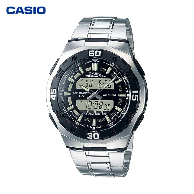 JAM TANGAN PRIA CASIO AQ-164WD-1A ORIGINAL - AQ164WD SILVER
