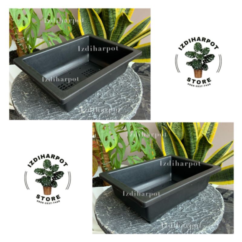 pot bunga tanaman ceper NKT BONSAI 01 HITAM - NKT BONSAI 01 HITAM