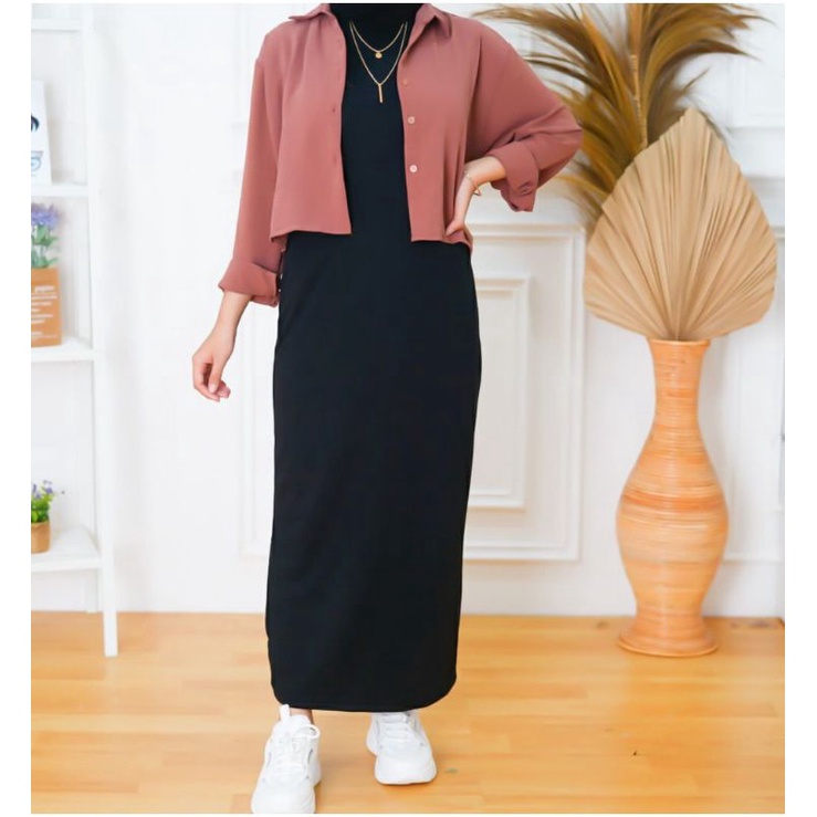 JF Inner Span Inspan Long Dress / Iner Dress Tanpa Lengan