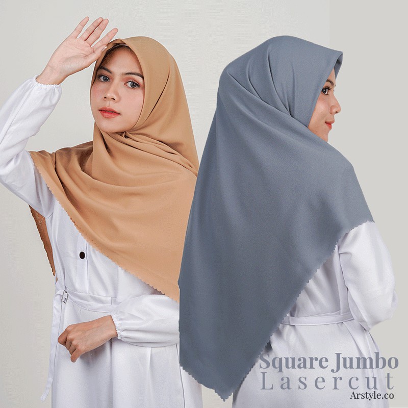 SEGIEMPAT BELLA LASERCUT JUMBO HIJAB SEGIEMPAT JUMBO KERUDUNG SEGIEMPAT  BELLA LASERCUT NAYLA HIJA'B